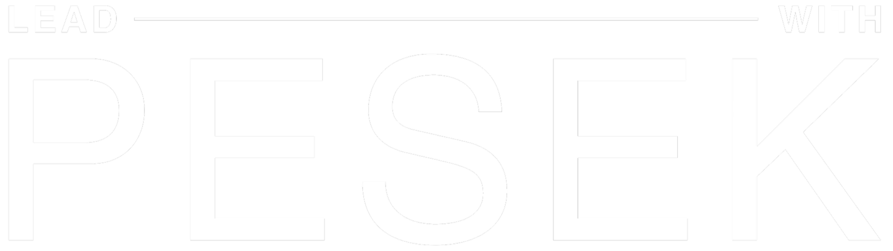 Text-based graphic featuring the words 'Lead with PEEK' in bold white text on a black background.