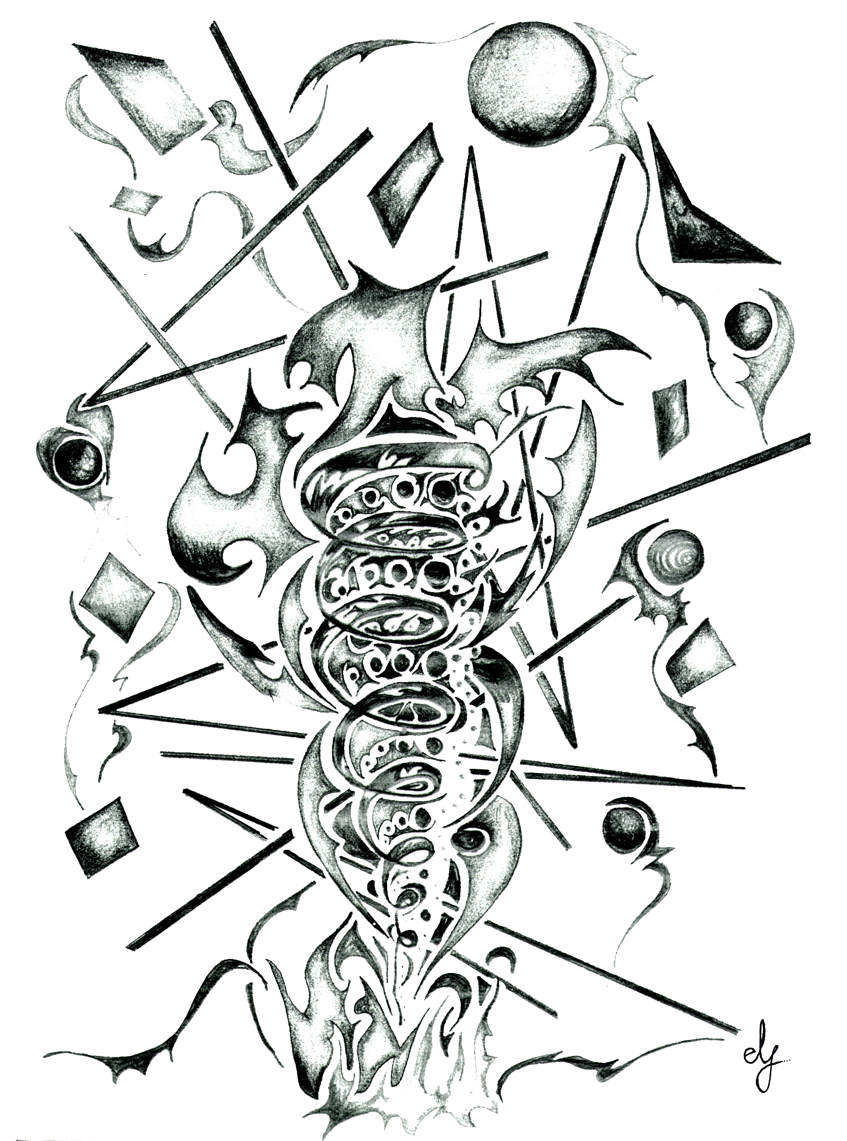 Downward Spiral Surrounded By Chaos