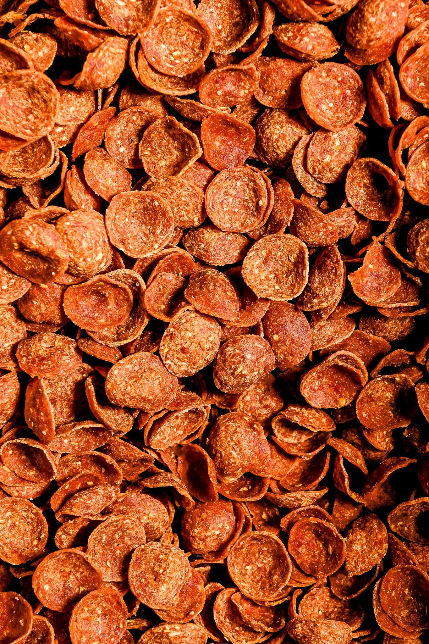 Close-up of ezzo pepperonis.