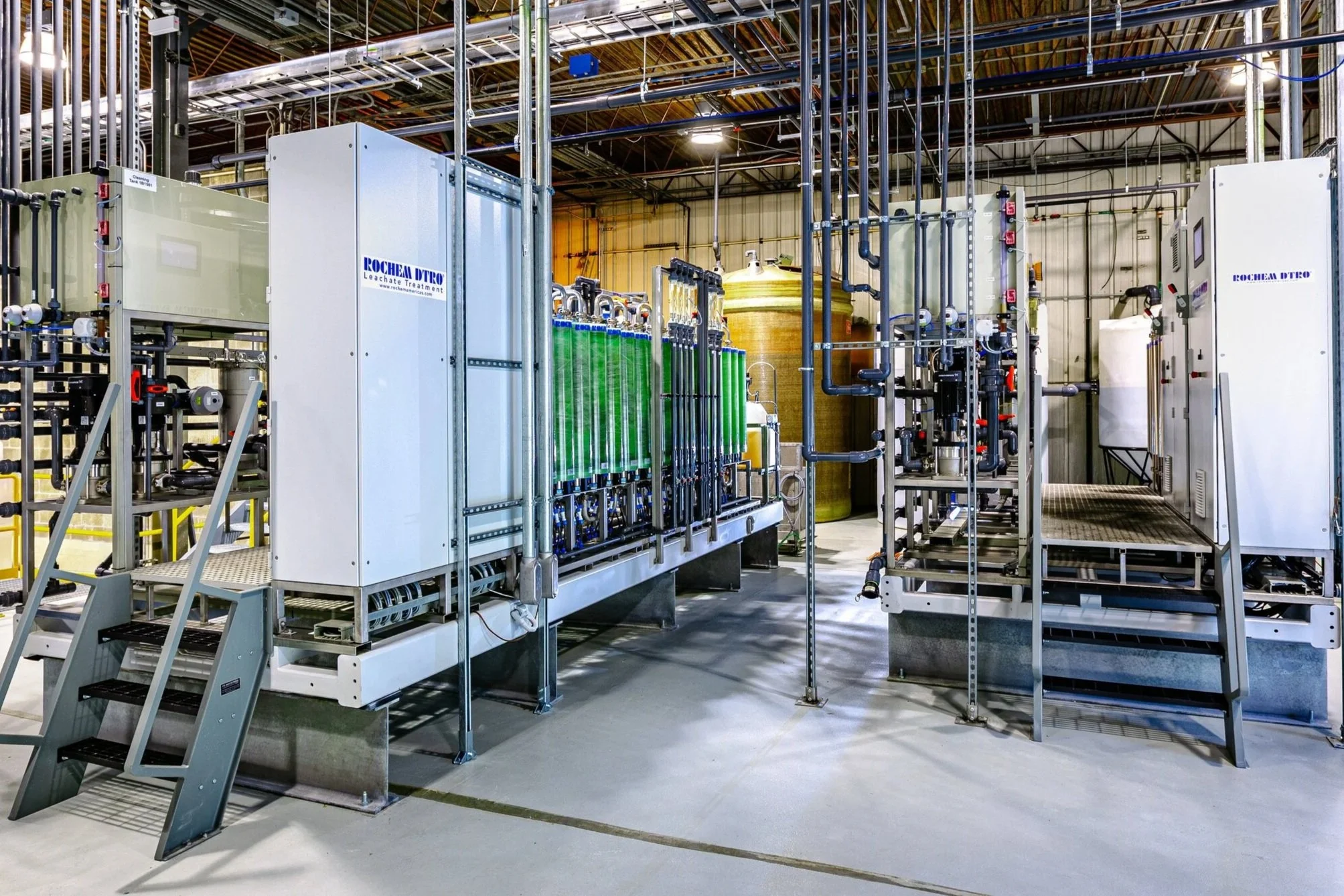 A Rochem DTRO System installed at a leachate treatment favility