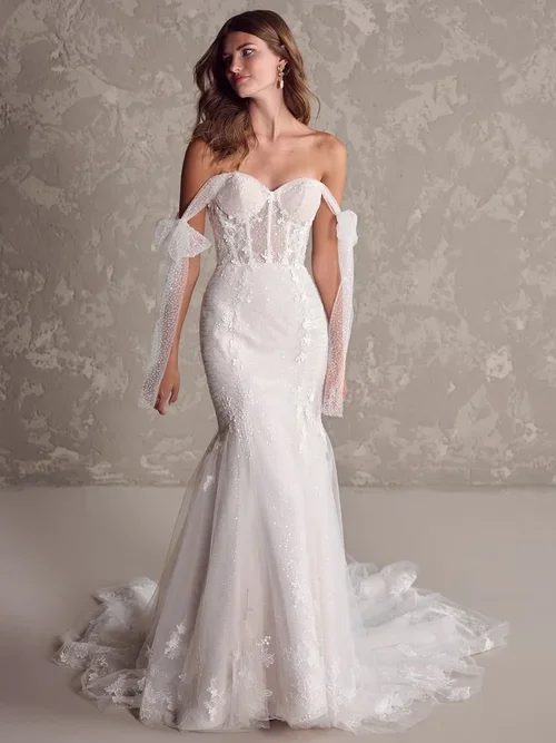 Lisbon Fit-And-Flare Beaded Tulle 3D Floral Wedding Gown at Eden Bridal Belfast