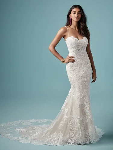 Kiera delicate lace sheath fitted wedding dress at Eden Bridal Belfast.