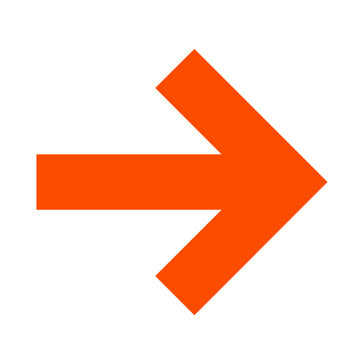 An orange arrow pointing to the right on a black background.