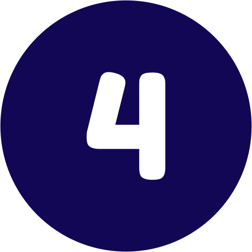 Number 4 inside a dark blue circle.