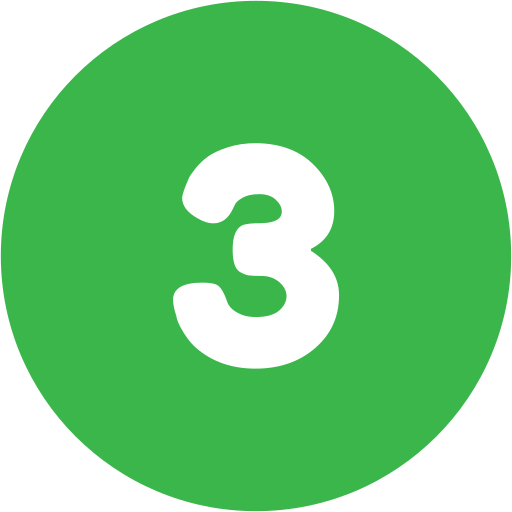Green circle with a white number 3 in the center.