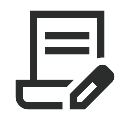 Icon of a document with a pencil, indicating writing or editing.