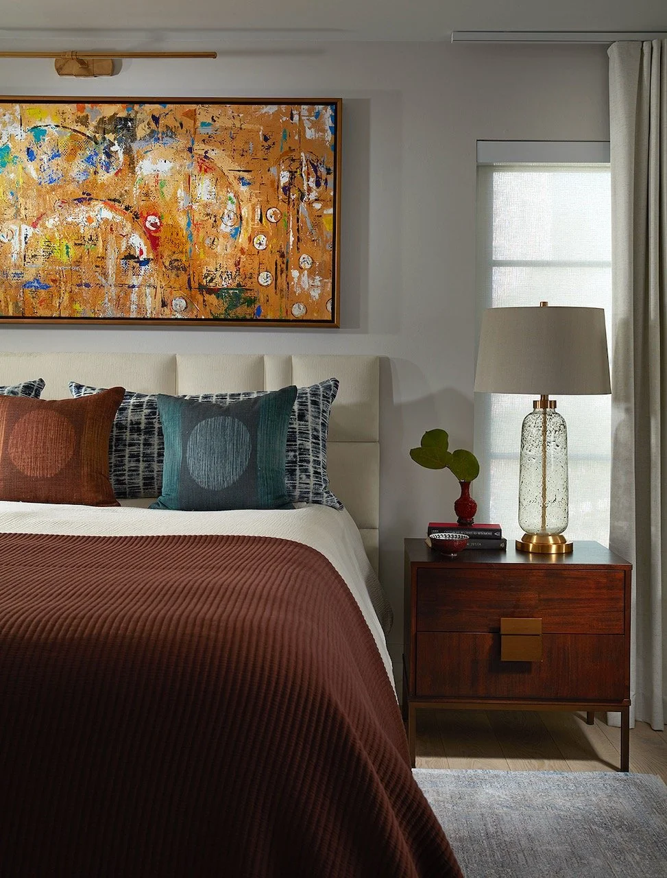 luxury-bedroom-gallery-wall-abstract-art-upholstered-headboard-naples-florida-gloria-black-design (Copy)