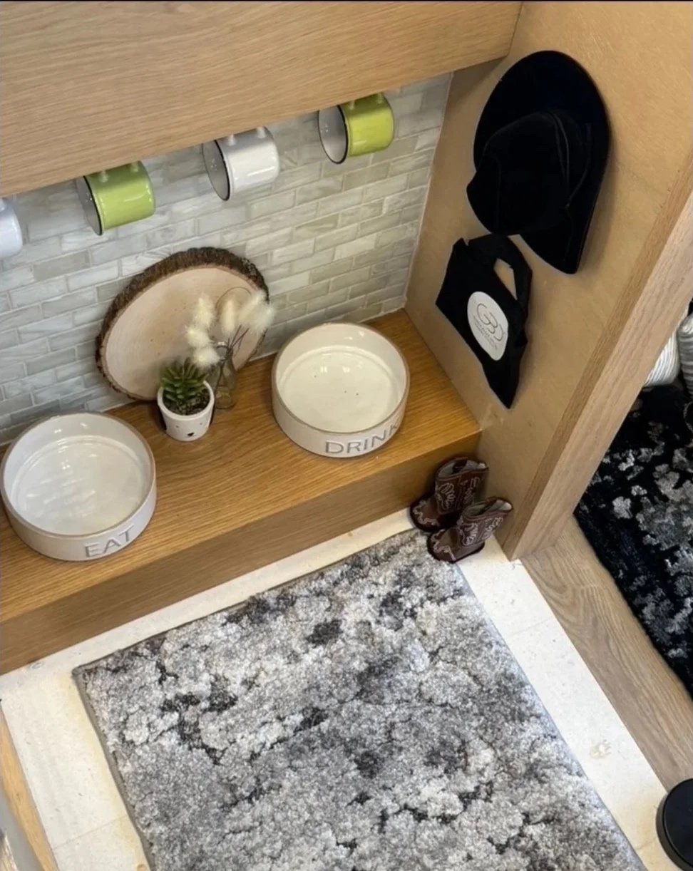 Great WOOF Lodge aerial view of custom luxury pet lodge interior construction with skylight and biophilic details — Gloria Black Design Naples Florida