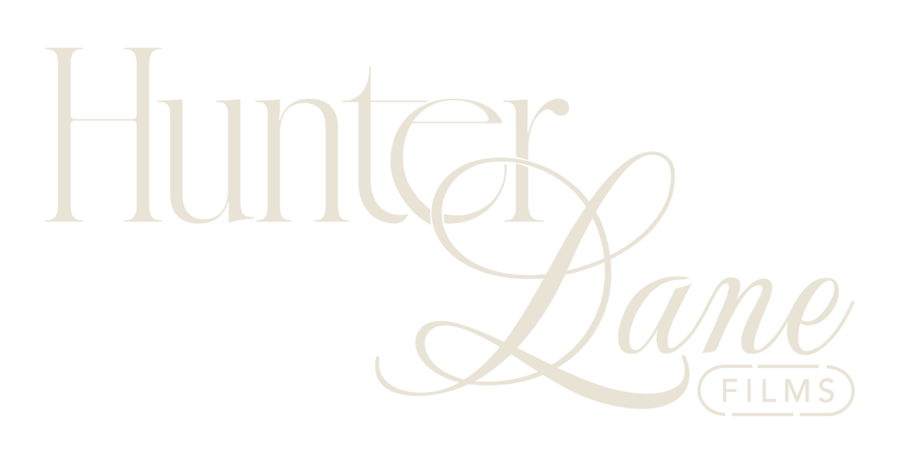 Logo of Hunter Lane Films with elegant fonts in cream color on black background.