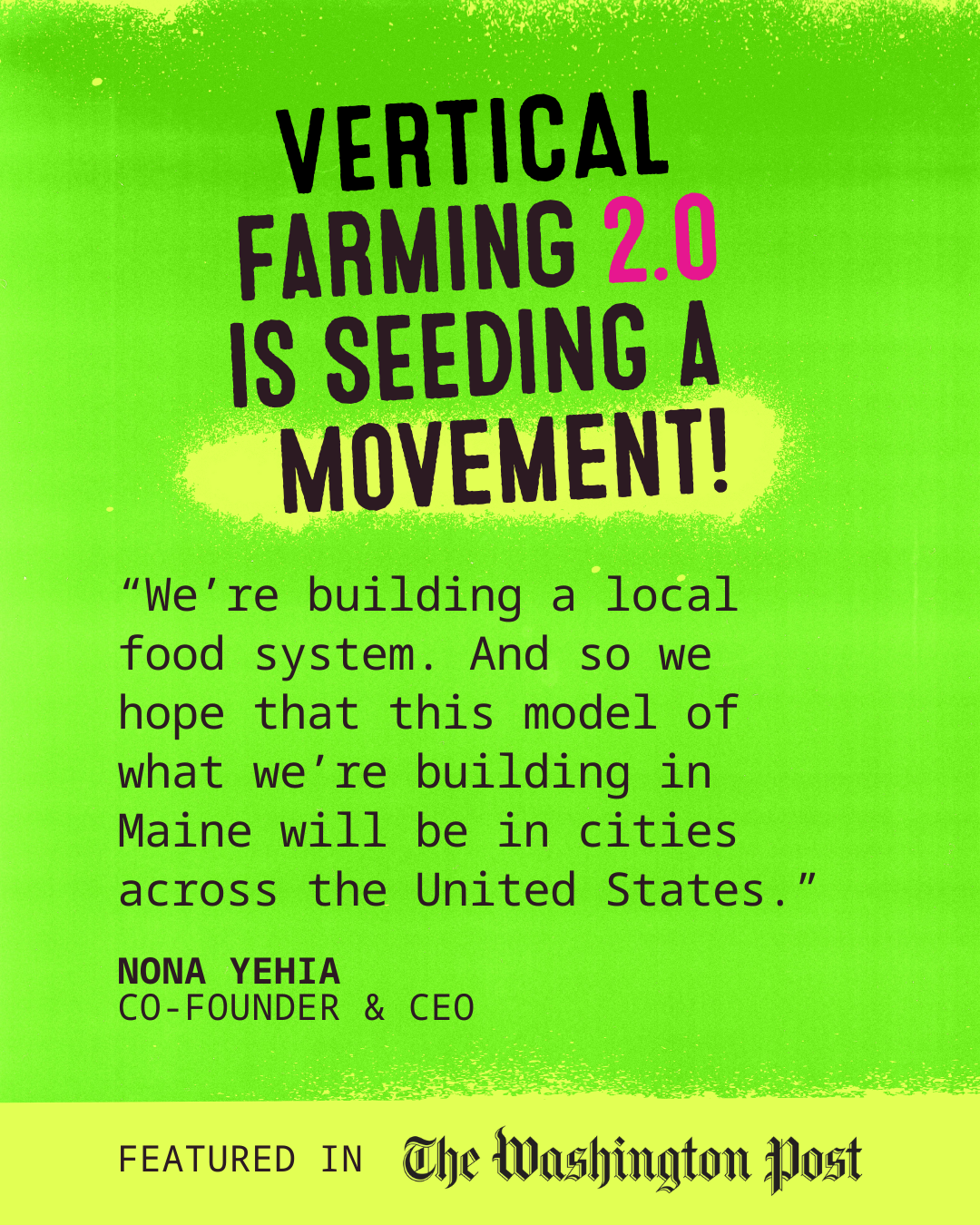 press clip from the Washington Post about vertical farming 2.0