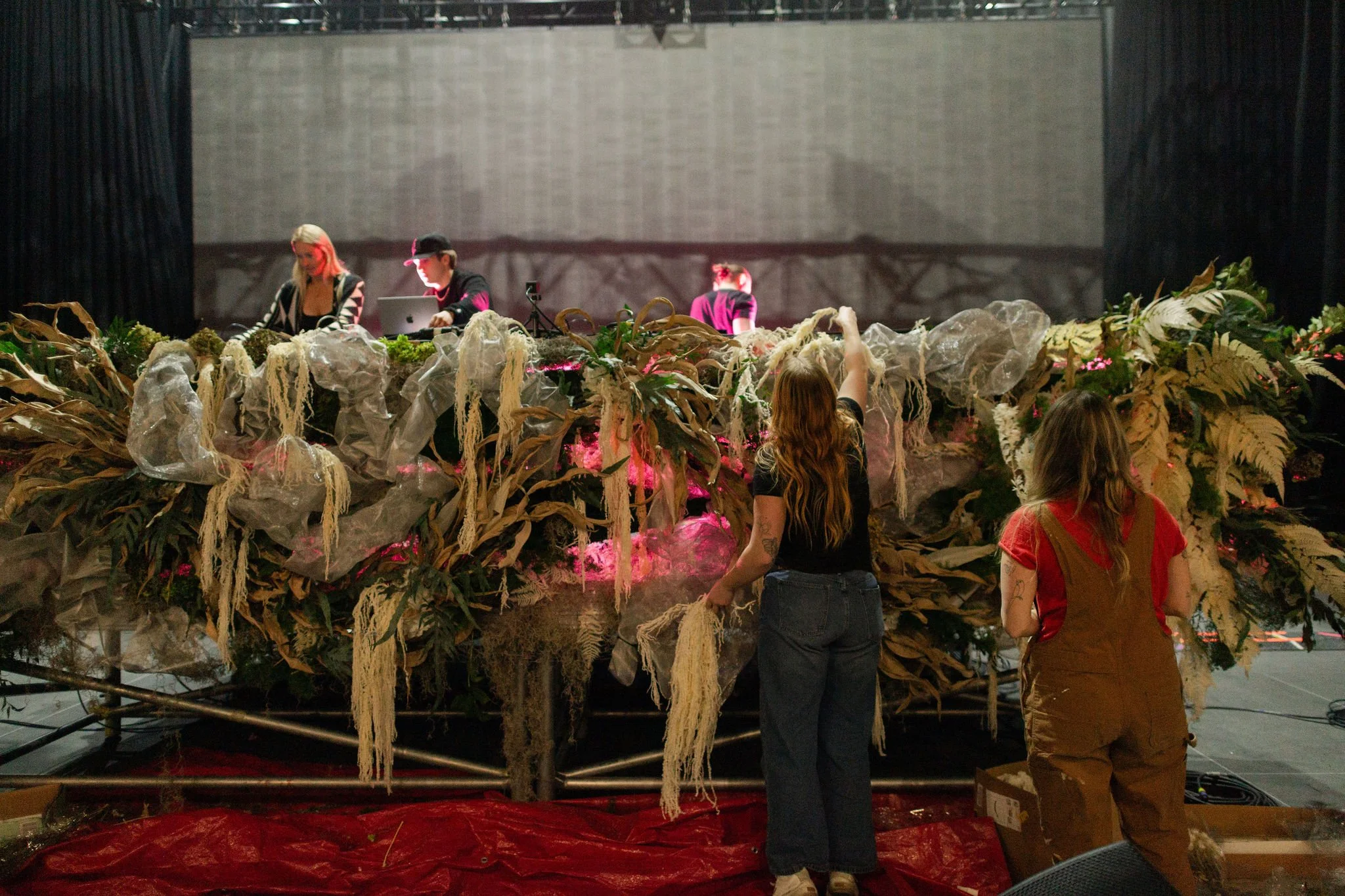 Maddy O'Neal and TOKiMONSTA Set Design by KaraKara Blooms at Mission Ballroom in Denver Colorado. Full organic stage installation. Photo by Stephanie Parsley Photography.