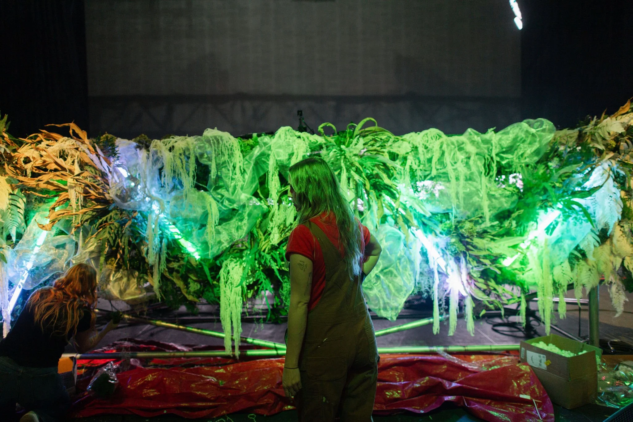 Maddy O'Neal and TOKiMONSTA Set Design by KaraKara Blooms at Mission Ballroom in Denver Colorado. Full organic stage installation. Photo by Stephanie Parsley Photography.