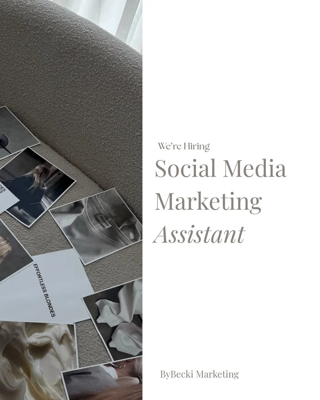The ByBecki Marketing Team is Growing ☁️ 

We&rsquo;re looking for a Social Media Marketing Assistant to join the team in a part-time freelance role!

This is a fully remote opportunity for someone based in Dundee or surrounding areas who&rsquo;s pas