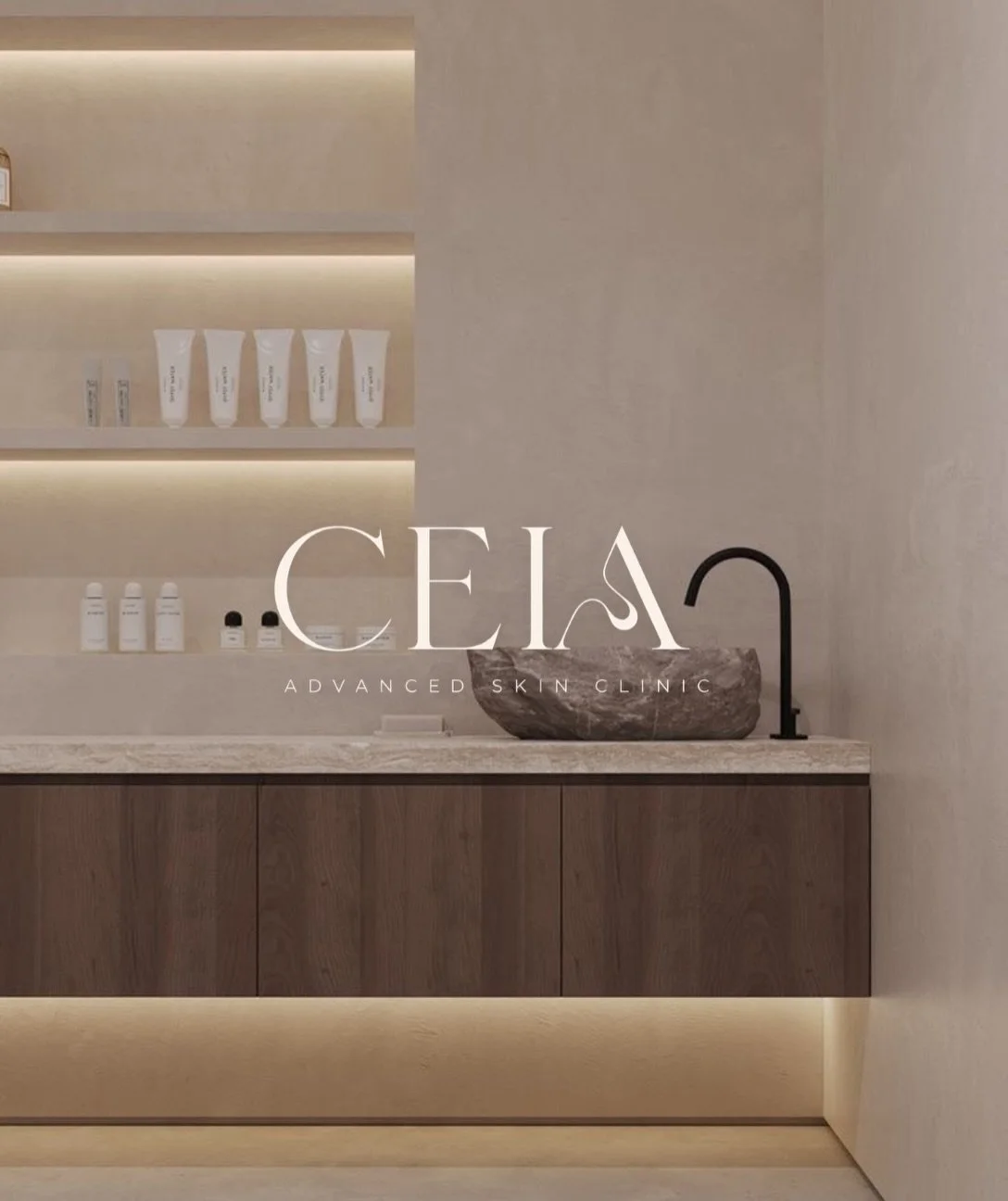 A new brand, built to be remembered.

This vision came to life for CEIA - an advanced skin clinic launching soon.

Modern. Luxurious. Considered.
A visual identity that feels simple, but still makes an impact.

Because your branding is often the firs