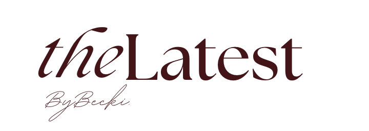 Logo for the Latest by Becki with stylized text.