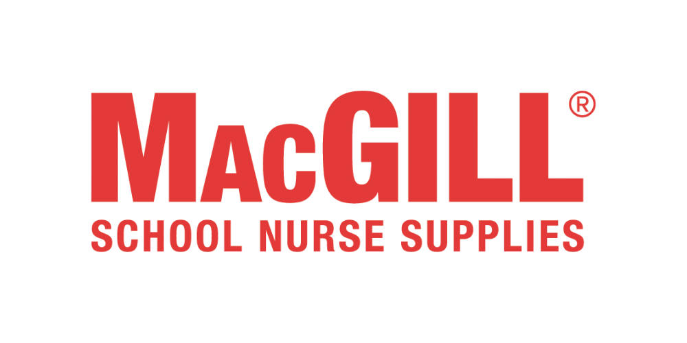 Logo of MacGILL School Nurse Supplies in red and black text