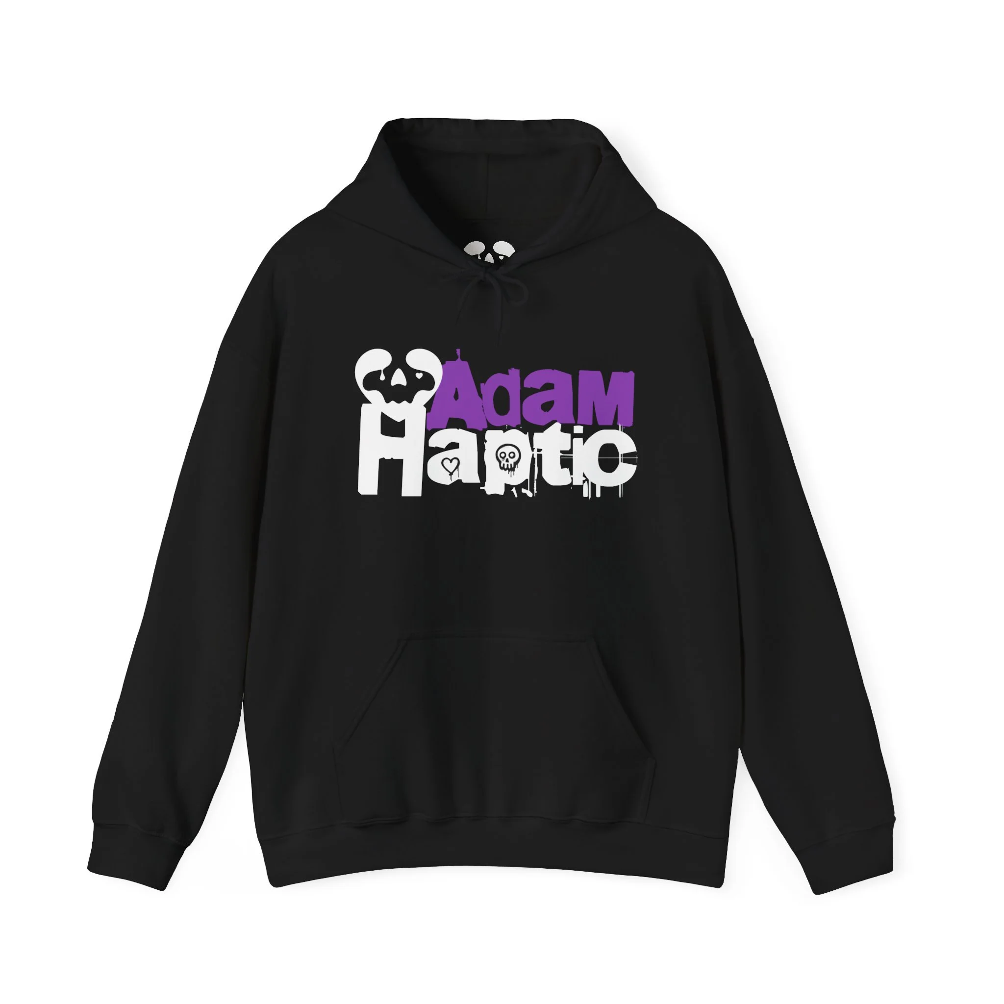 Purple 'AdamHaptic' Hoodie | Cute Heart and Skull Icons