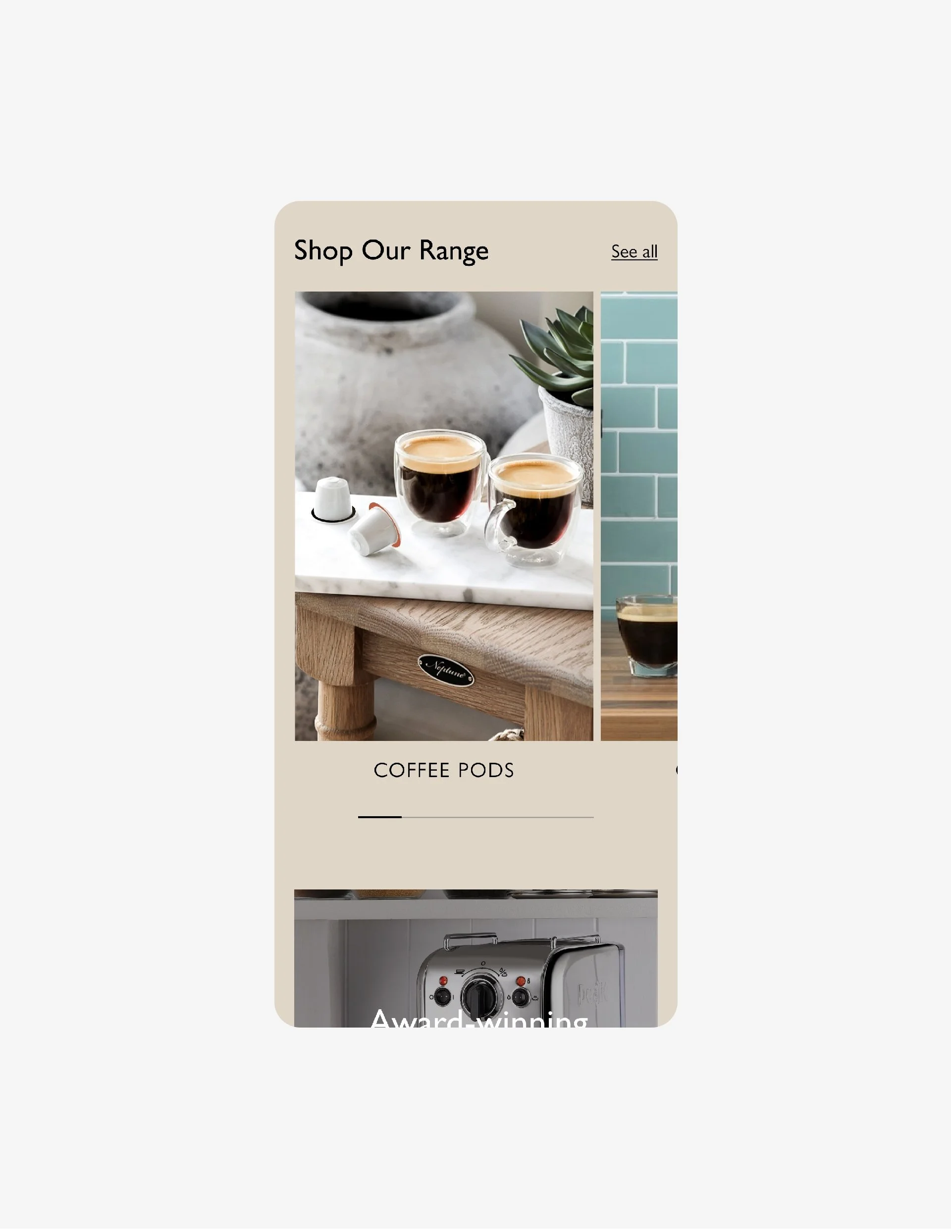 Dualit website mobile design