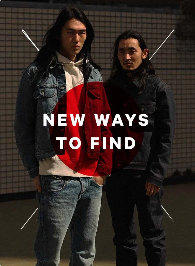Two young men standing in front of a tiled wall, with the text 'New Ways to Find' overlaid on the image in bold white letters.