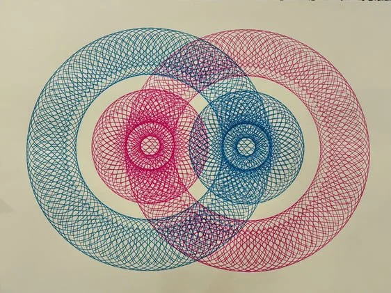 Pink & Blue Double Helix by Chris Kirsch