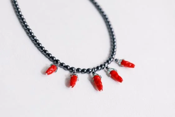 Chili Peppery 5 Necklace by Carol Flannery