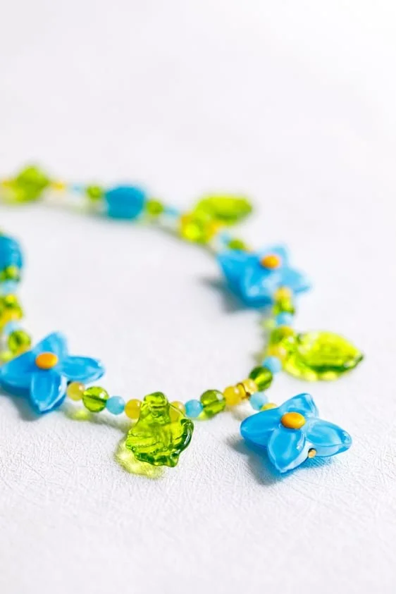 Hydrangea Flower Necklace by Carol Flannery