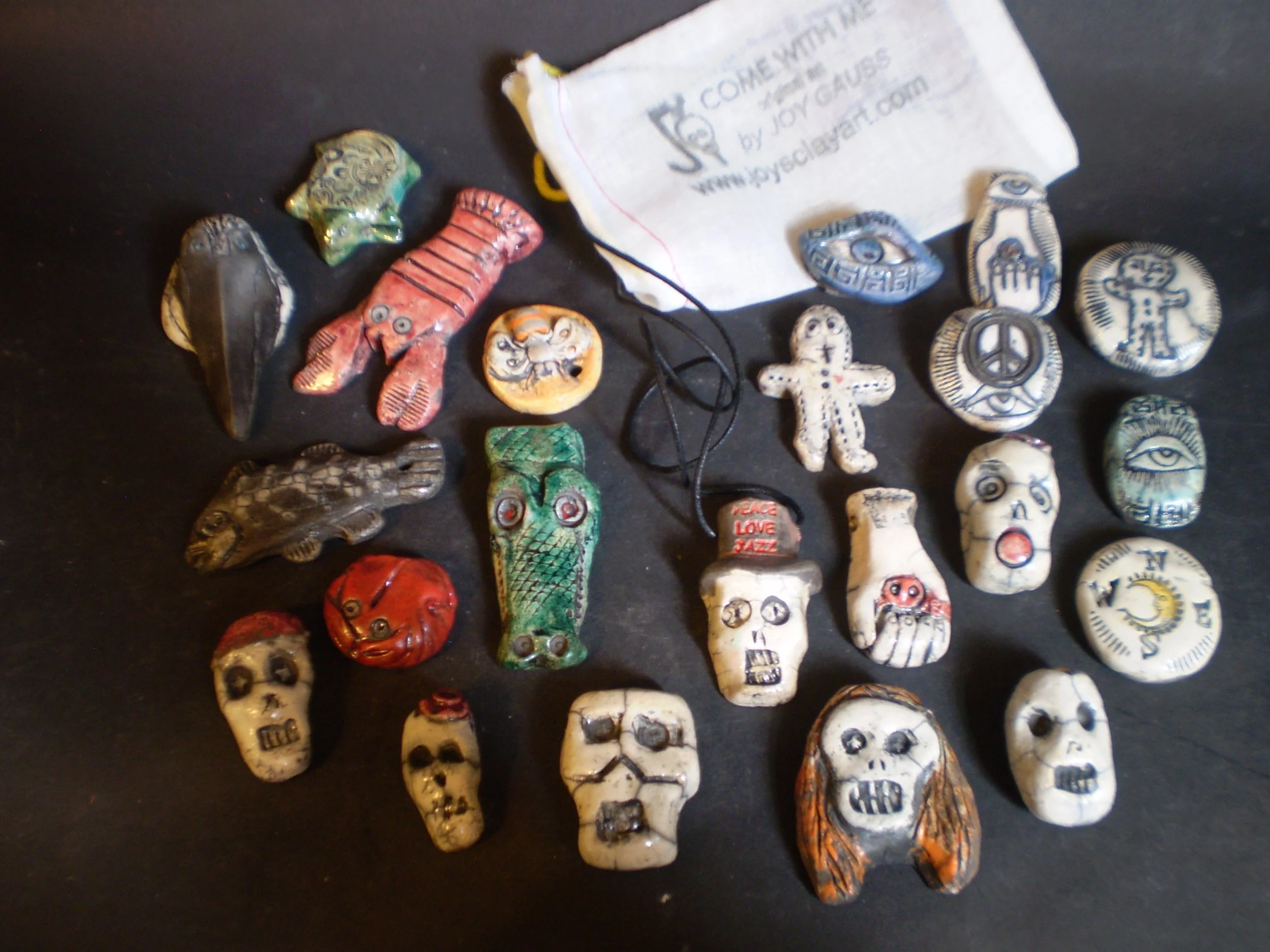 Raku Fired Bead Amulet by Joy