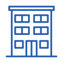 Outline of a multi-story building with windows