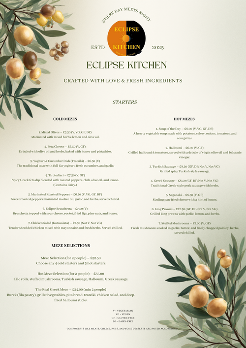 Menu — Eclipse Kitchen Breakfast, Bar & Restaurant