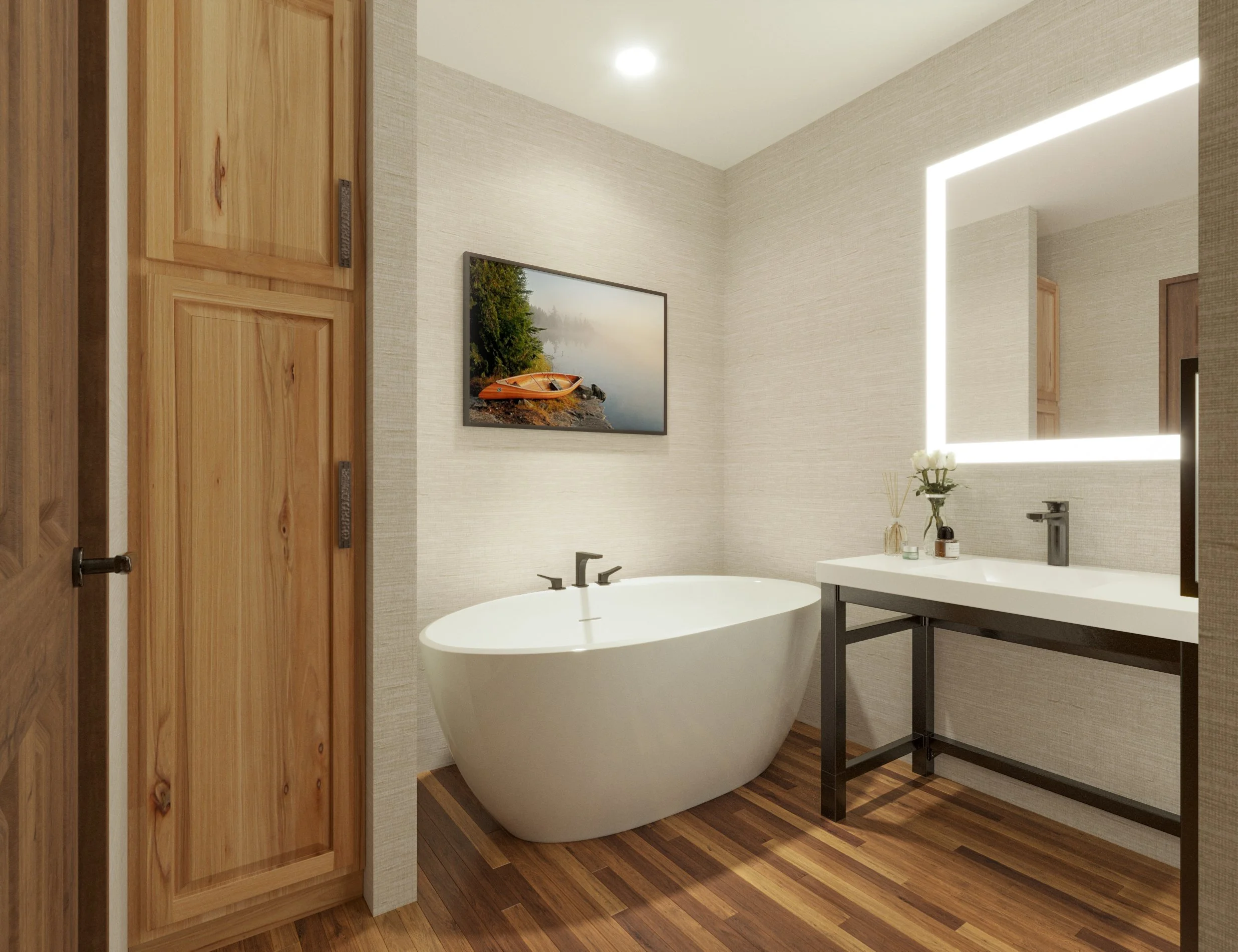 Soaker Tub in Bathroom