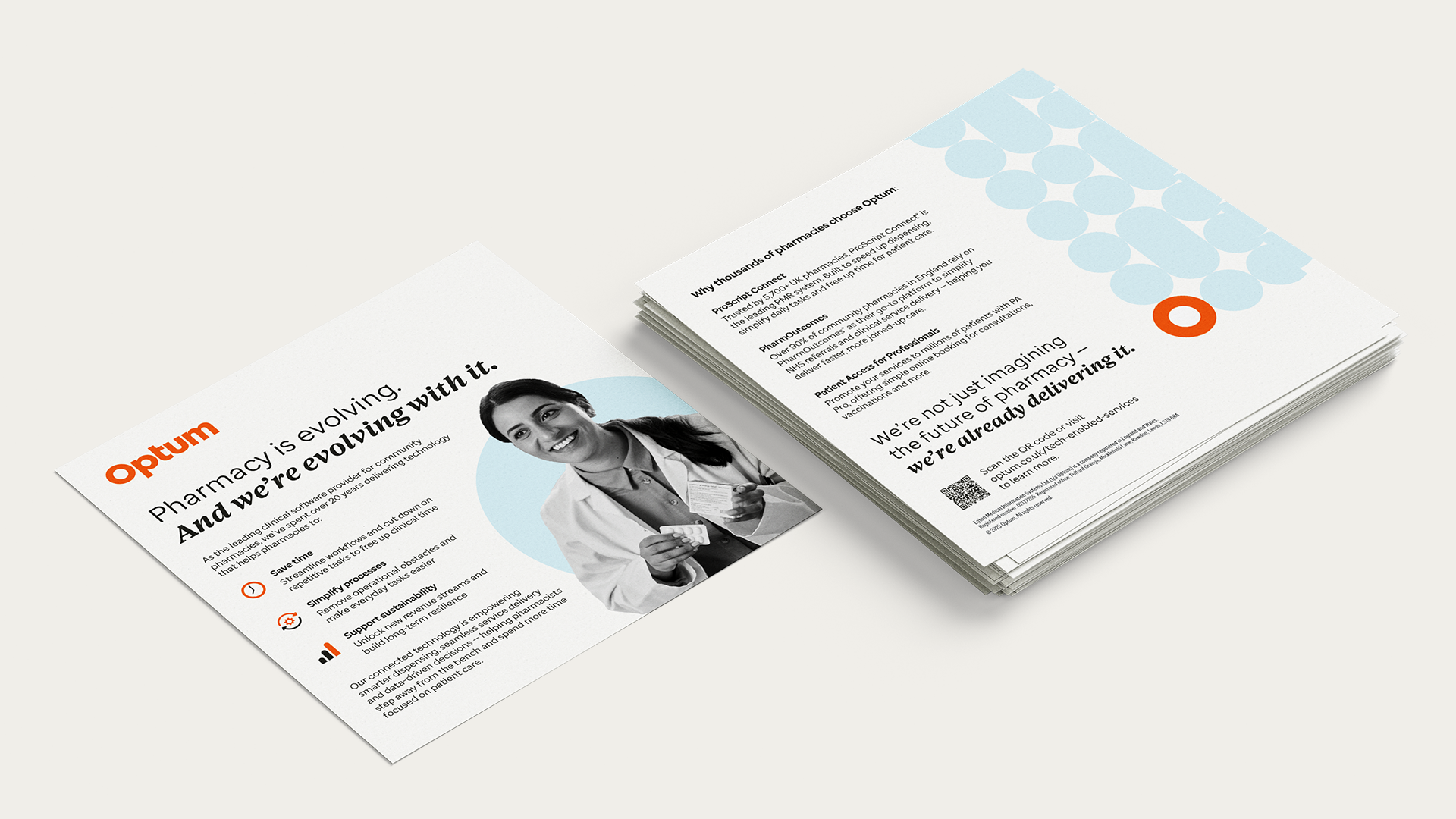 Mockup of double sided leaflet in real life setting