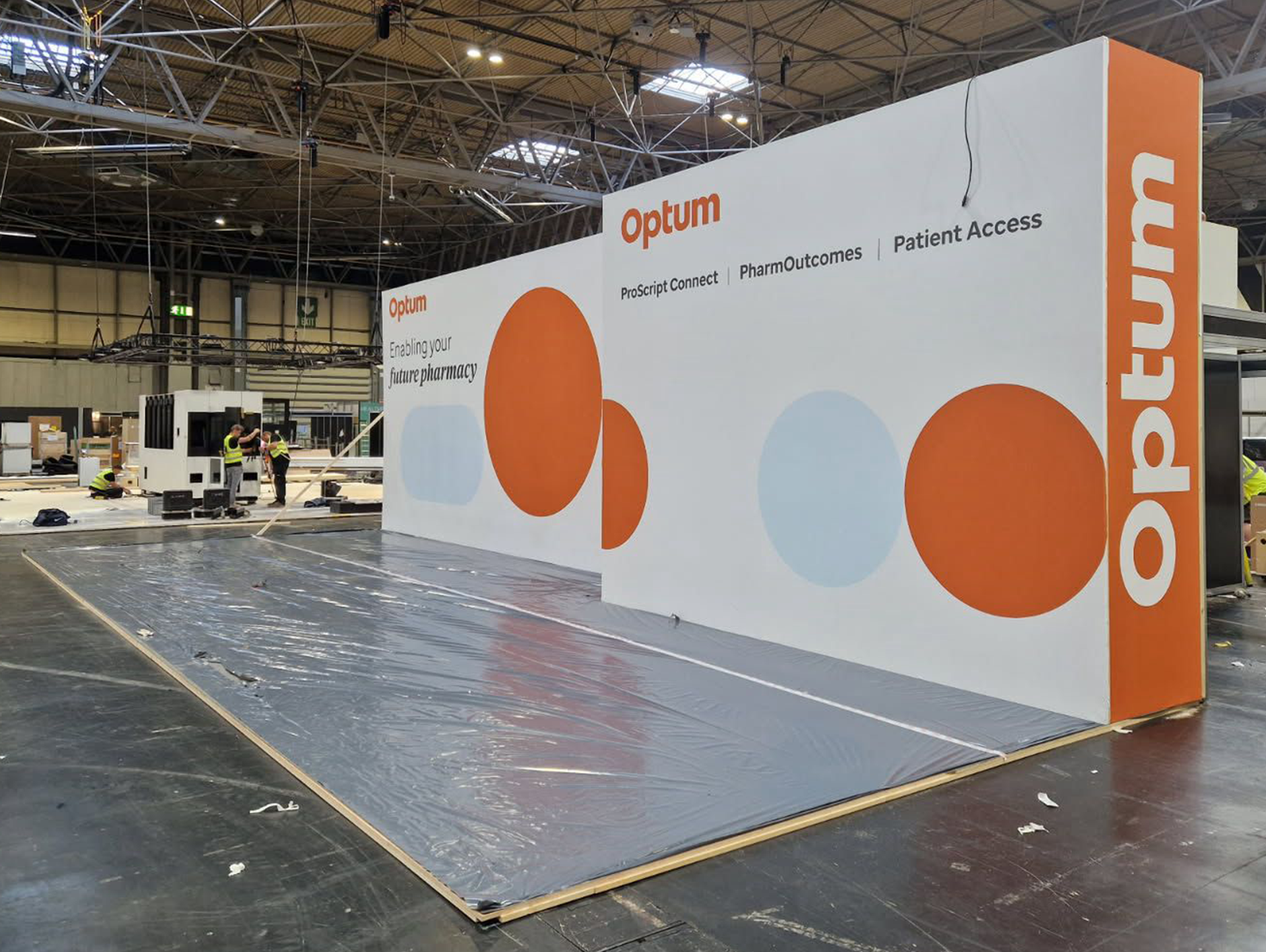 Large stand being built in the event space