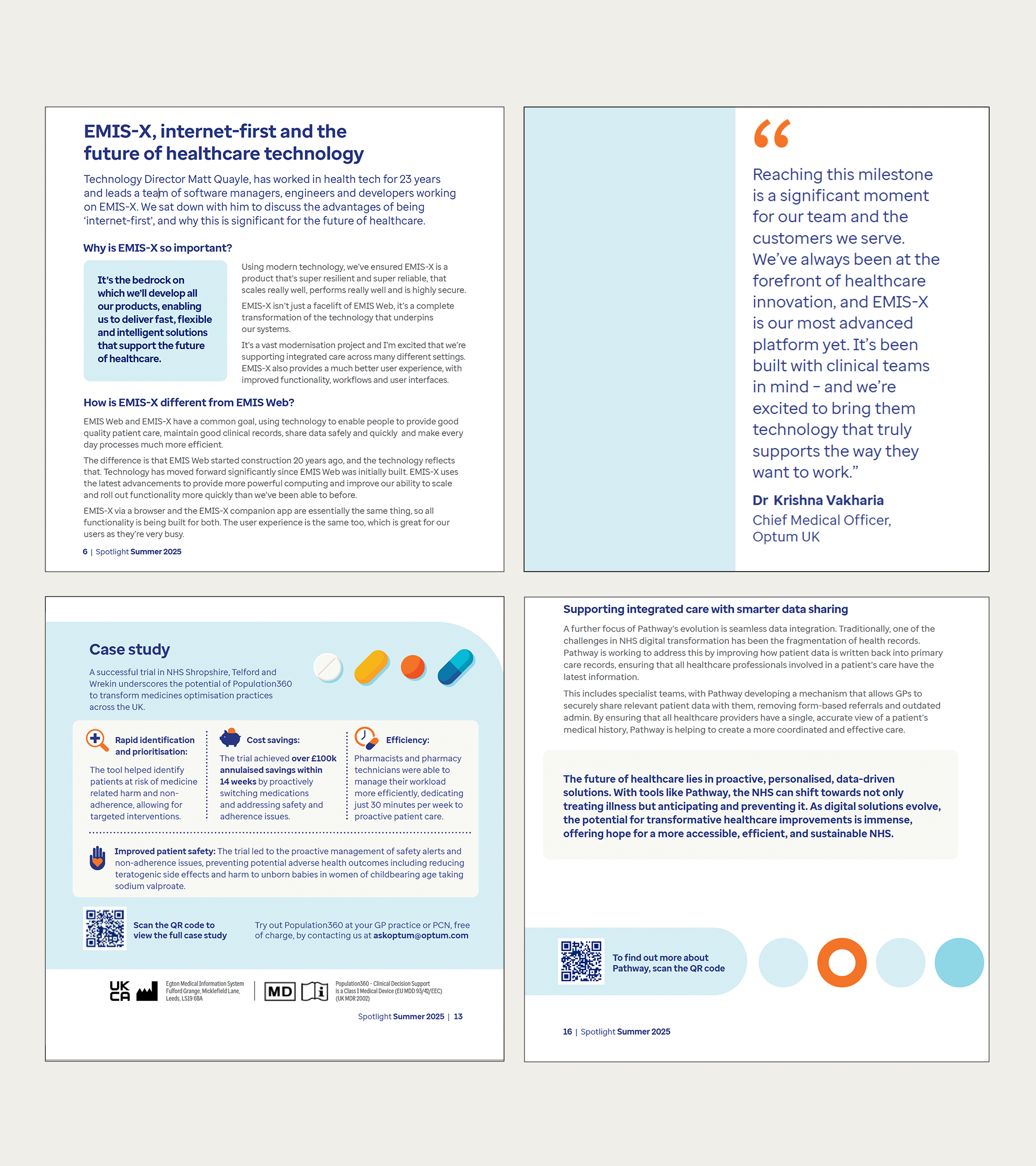 Four screenshots showing close up details of typography and hierarchy