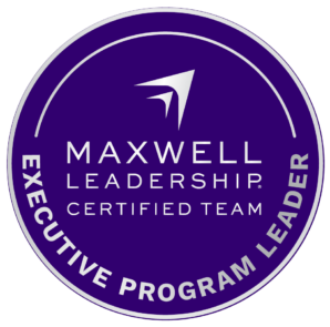 Maxwell Leadership Certified Team logo with a paper plane icon and purple circle design.