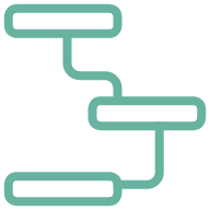 Line drawing of a hanging chain or flexible tubing with interconnected loops.
