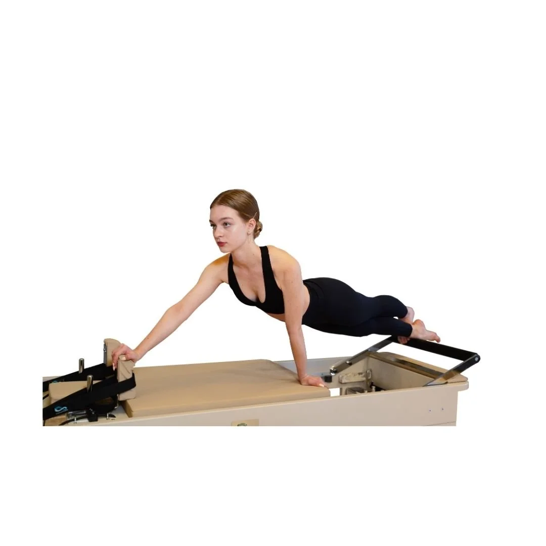 Adjustable 8-wheel carriage for smooth, controlled Pilates exercises