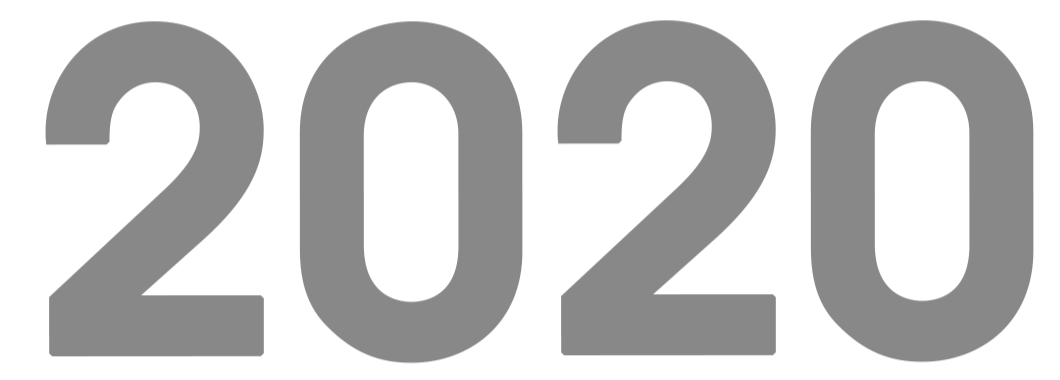 Large gray bold text displaying the year 2020.
