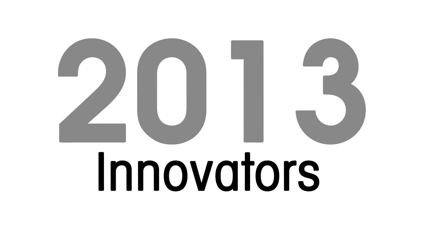 The year 2013 displayed in large gray numbers above the word innovators is underneath in smaller black numbers.