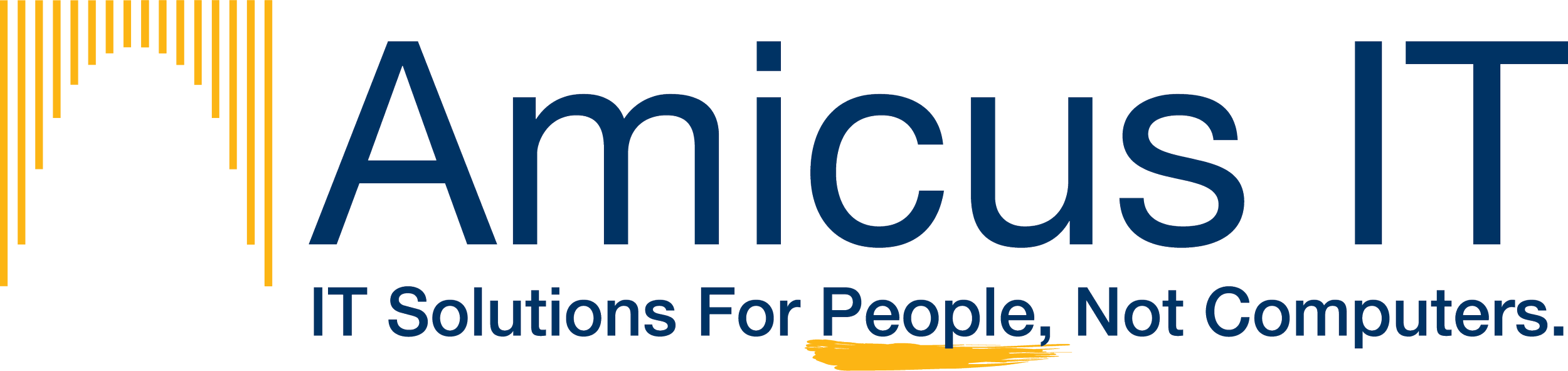 Logo of Amicus IT with tagline "IT Solutions For People, Not Computers".