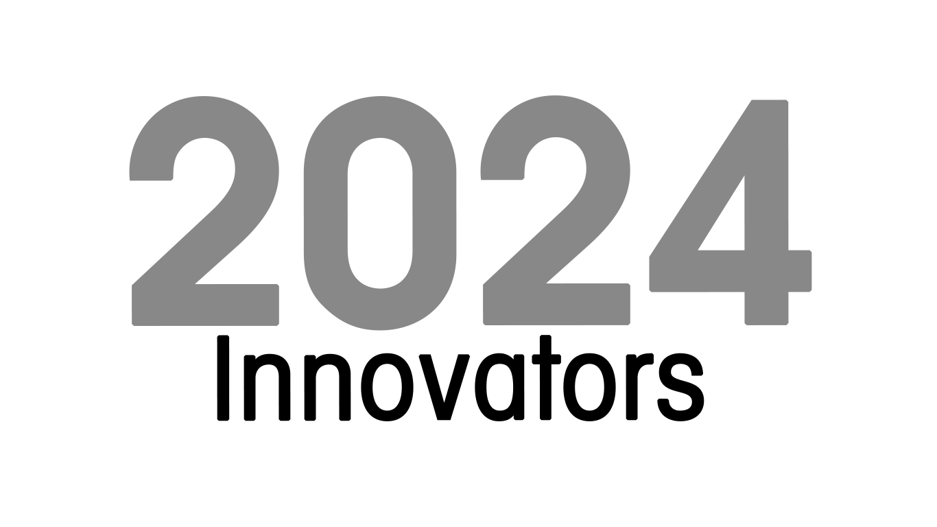 The year 2024 displayed in large gray numbers above the word innovators is underneath in smaller black numbers.
