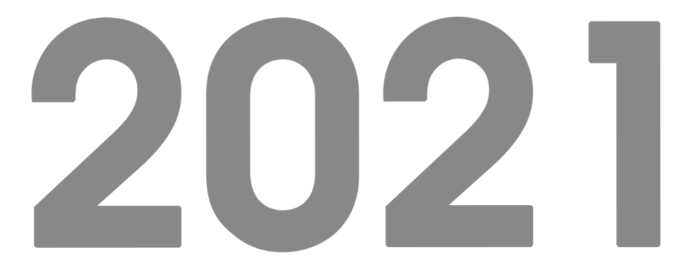 Large gray bold text displaying the year 2021.