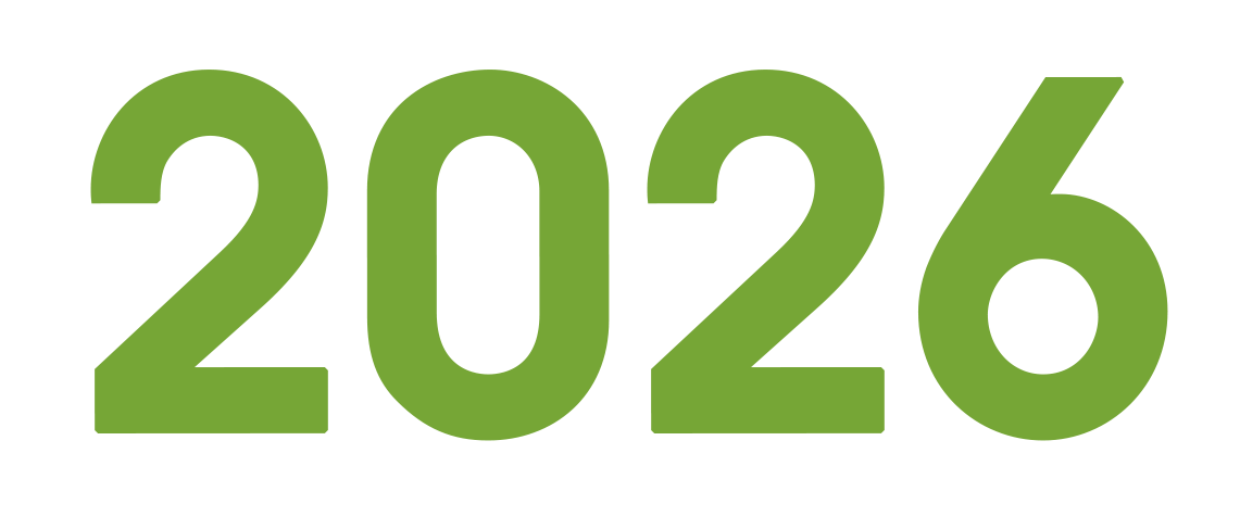 The year 2026 in bold green text.