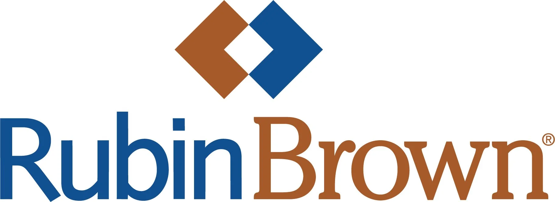 Rubin Brown logo with a blue and brown geometric symbol above the text 'Rubin Brown' in blue and brown letters.