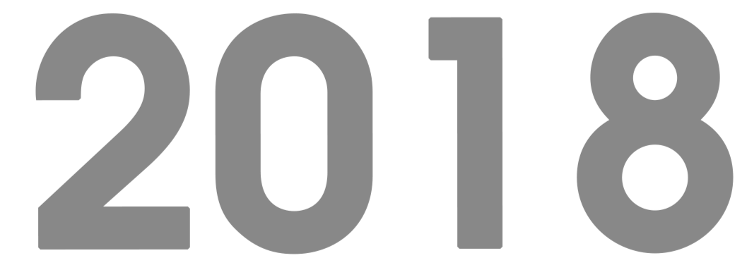 The image features the year '2018' displayed in large, gray numerals.