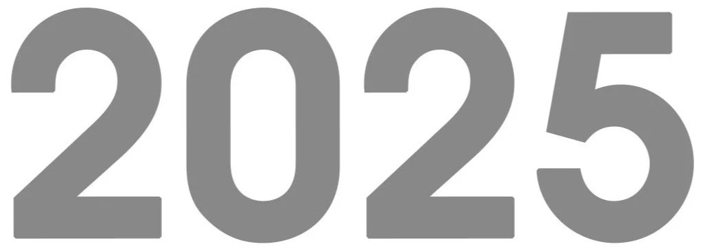 Large gray bold numbers displaying 2025.