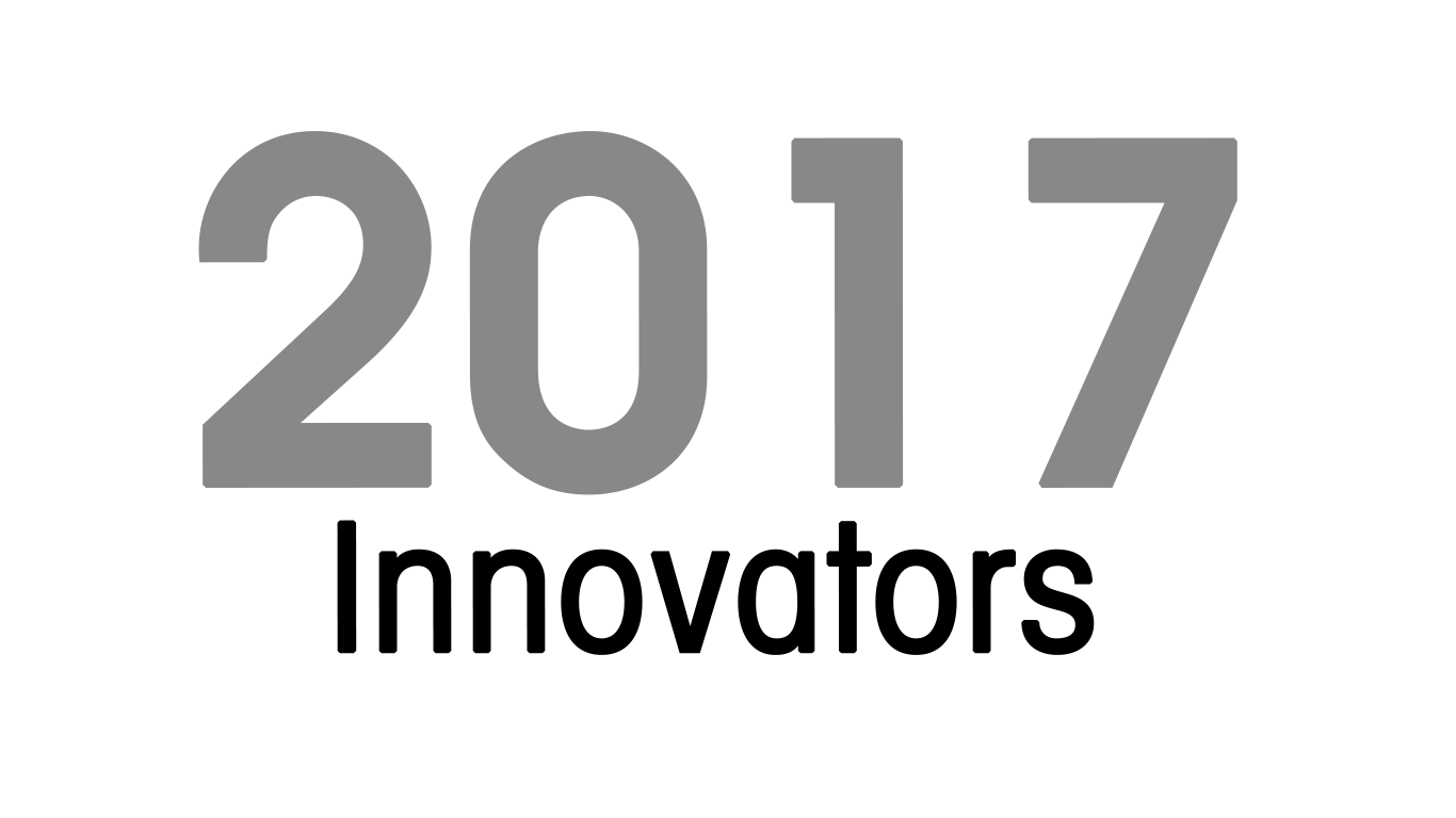 The year 2017 displayed in large gray numbers above the word innovators is underneath in smaller black numbers.