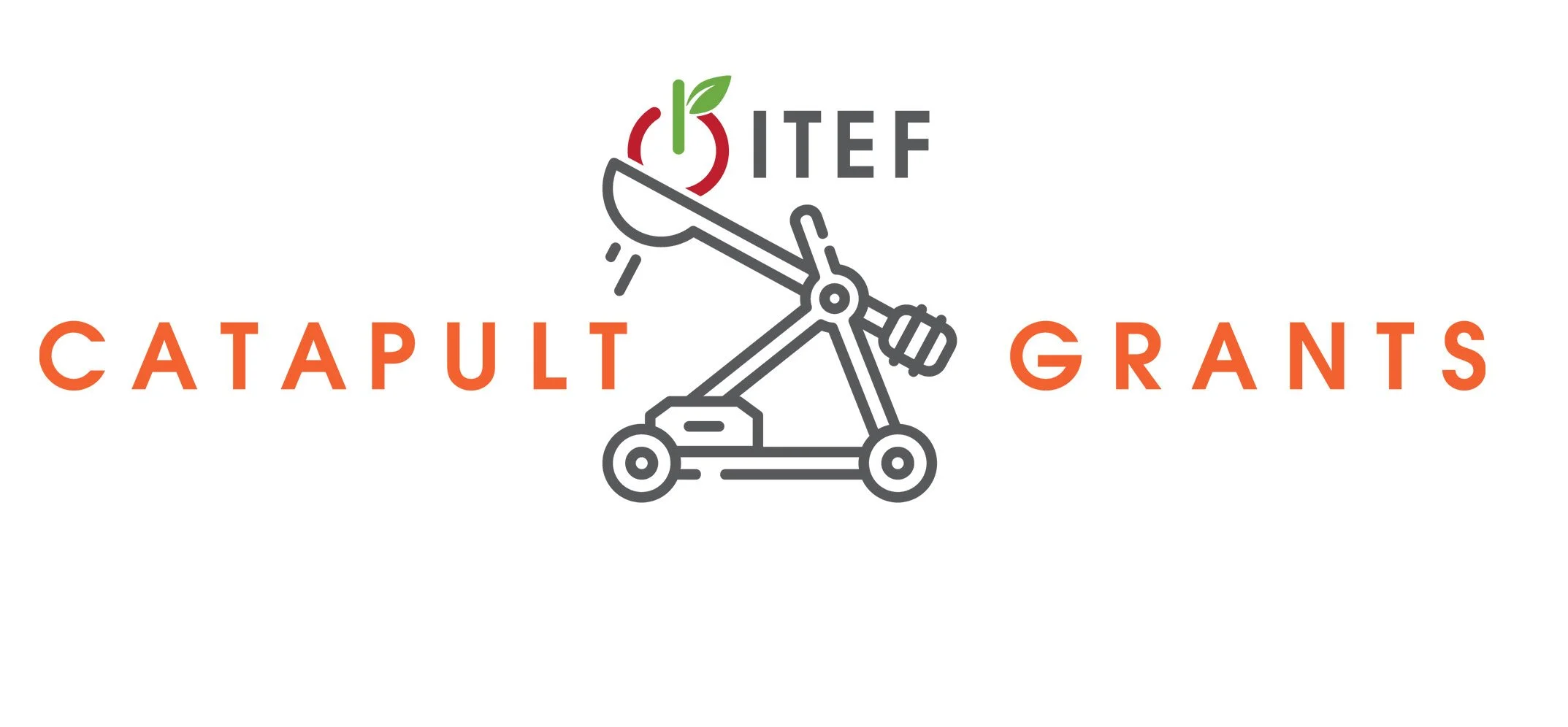 Logo with the words 'ITIF Catapult Grants' and a stylized robotic arm with a plant sprout and sun symbol.