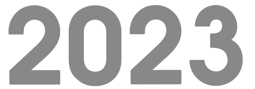 Large gray bold text displaying the year 2023.