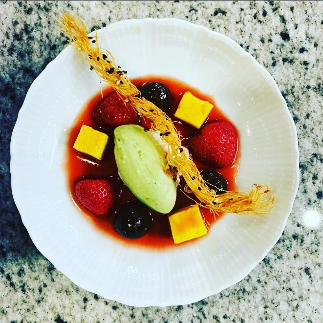 Moji, wasabi ice cream, kataifi