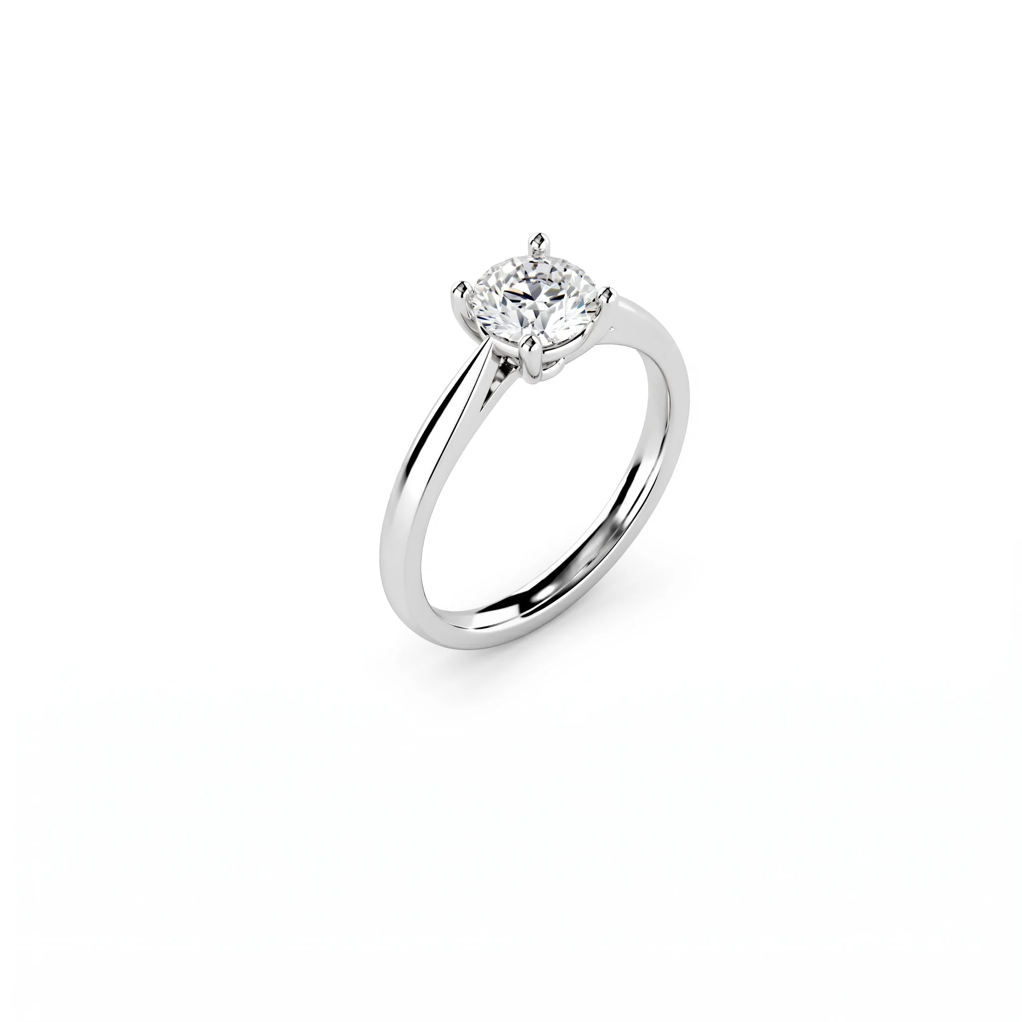 Solitaire brillant rond - Or blanc